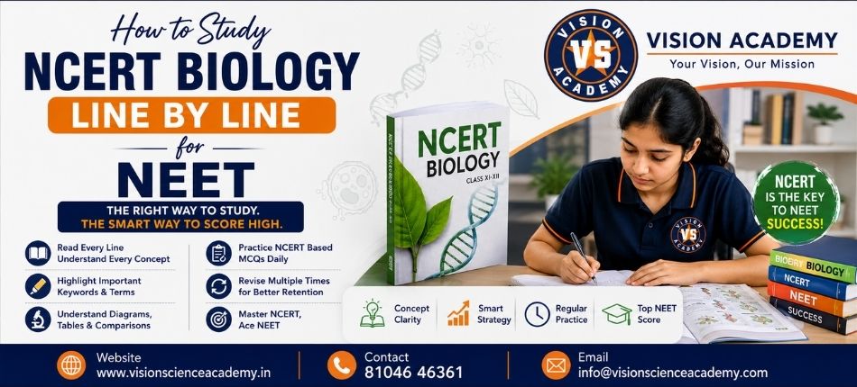 How to Study NCERT Biology Line by Line for NEET | Vision Academy